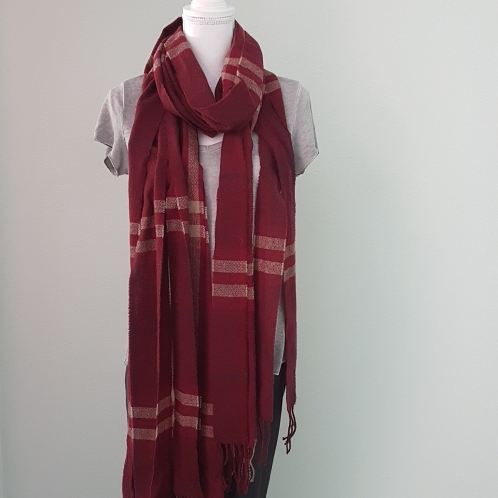 Burberry Red Plaid Scarf